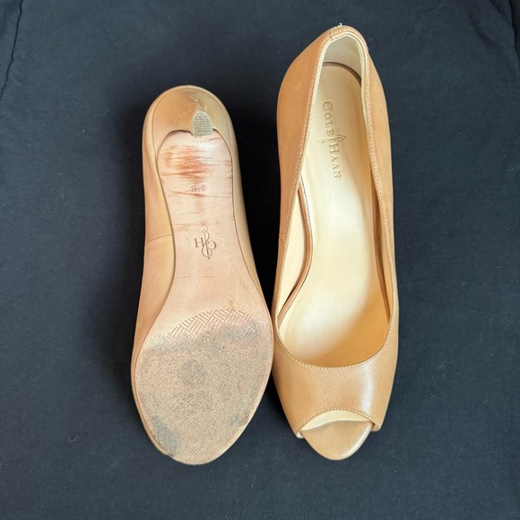 Cole Haan Nude peep toe heels, 8 1/2 - Picture 5 of 5